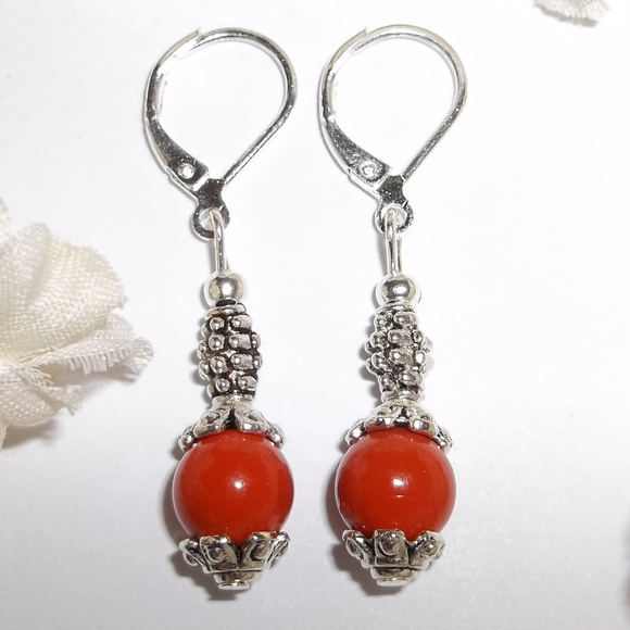 wvluckygirl Jewelry - Earring Set Burnt Orange Beaded NWT Handmade 4621